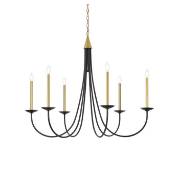 Cohen 42 Inch Pendant In Black And Brass