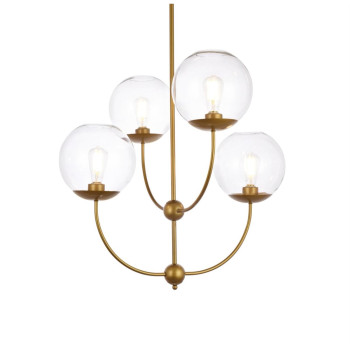 Lennon 315 Inch Pendant In Brass With Clear Shade