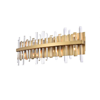 Serena 30 Inch Crystal Bath Sconce In Satin Gold