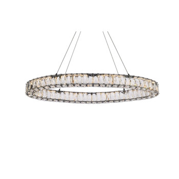 Monroe 36 Inch Led Oval Single Pendant In Black