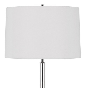 Ava 61 Inch Modern Floor Lamp Glass Tray Table 1 Usb Port Glossy Chrome