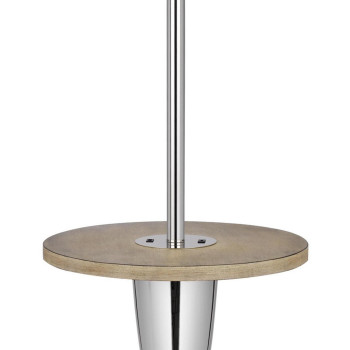 Charlie 61 Inch Modern Floor Lamp Wood Table 1 Usb Glossy White Brown