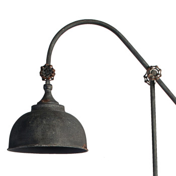 67 Inch Iron Floor Lamp Adjustable Length Arm Industrial Antique Black