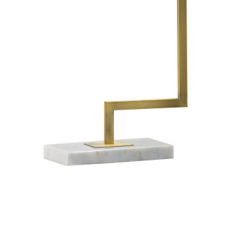 25 Inch Modern Geometric Table Lamp Square Shade White Marble Base Gold