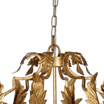 20 Inch Luxury Grade 3 Light Chandelier Acanthus Leaf Metal Gold Finish