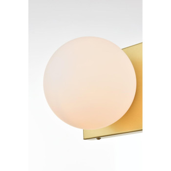 Jaylin 1 Light Brass And Frosted White Bath Sconce