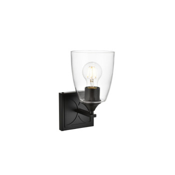 Harris 1 Light Black And Clear Bath Sconce