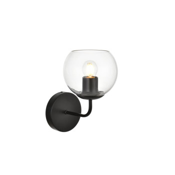 Genesis 1 Light Black And Clear Bath Sconce