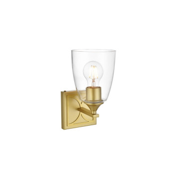 Harris 1 Light Brass And Clear Bath Sconce