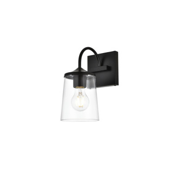 Avani 1 Light Black And Clear Bath Sconce