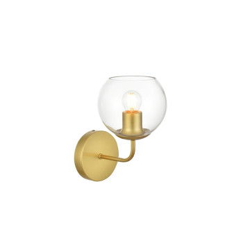 Genesis 1 Light Brass And Clear Bath Sconce