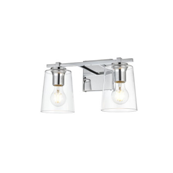 Kacey 2 Light Chrome And Clear Bath Sconce