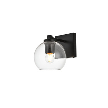 Juelz 1 Light Black And Clear Bath Sconce