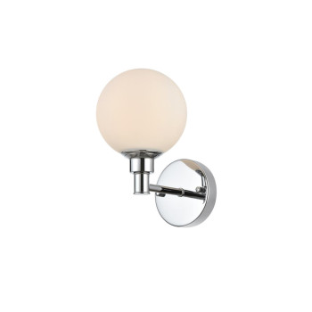 Cordelia 1 Light Chrome And Frosted White Bath Sconce