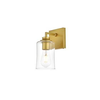 Ronnie 1 Light Brass And Clear Bath Sconce