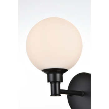 Cordelia 1 Light Black And Frosted White Bath Sconce