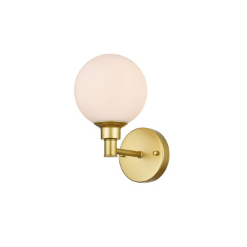 Cordelia 1 Light Brass And Frosted White Bath Sconce