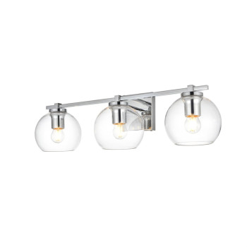 Juelz 3 Light Chrome And Clear Bath Sconce