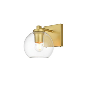 Juelz 1 Light Brass And Clear Bath Sconce