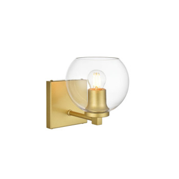 Juelz 1 Light Brass And Clear Bath Sconce