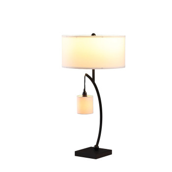 285 In Contemporary Dual Black Arc With Hanging Pendelum Lamp Metal Table Lamp