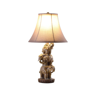 21 In Wildlife 3 Stacked Elephants Polyresin Table Lamp