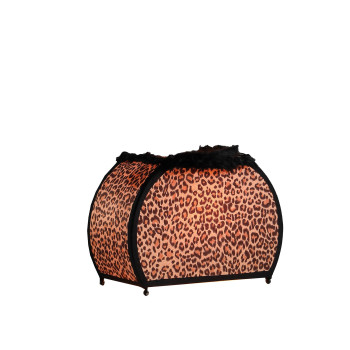 1175 In Leopard Animal Print Purse With Black Faux Handle Table Lamp