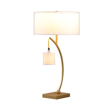 285 In Contemporary Dual Gold Arc With Hanging Pendelum Lamp Metal Table Lamp