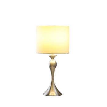 245 In Bailey Brushed Silver Modern Candlestick Metal Table Lamp