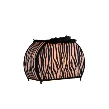 1175 In Zebra Animal Print Purse With Black Faux Handle Table Lamp