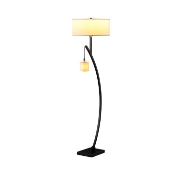 59 In Contemporary Dual Black Arc With Hanging Pendelum Lamp Metal Floor Lamp