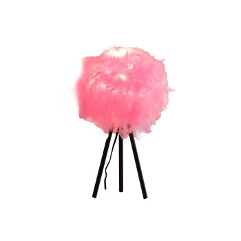 205 In Hot Pink Feather Shade Tripod Modern Metal Table Lamp